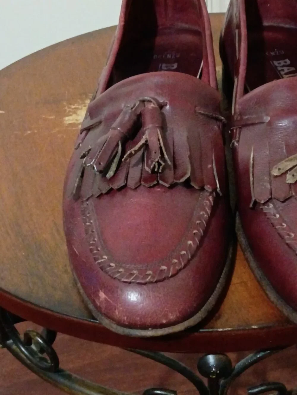 Men's Bally Mens Lorenzo Tassel Loafer Burgundy Soft Leather Dress Shoes 9.5M